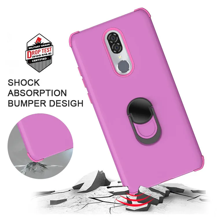 Coolpad Legacy Case,[Military Grade Drop Tested] Ring Kickstand Matte Case with Soft Edges, Shockproof and Anti-Drop Protection Case Compatible for Coolpad Legacy Case - Purple