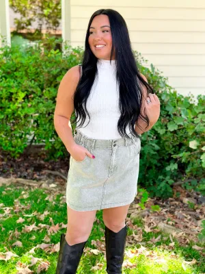 Paperbag Twill Mini Skirt